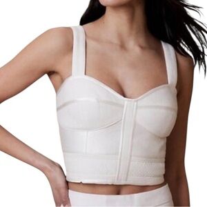 Banana Republic Clover Corset Quilted Bustier Top Sz 8 Ivory